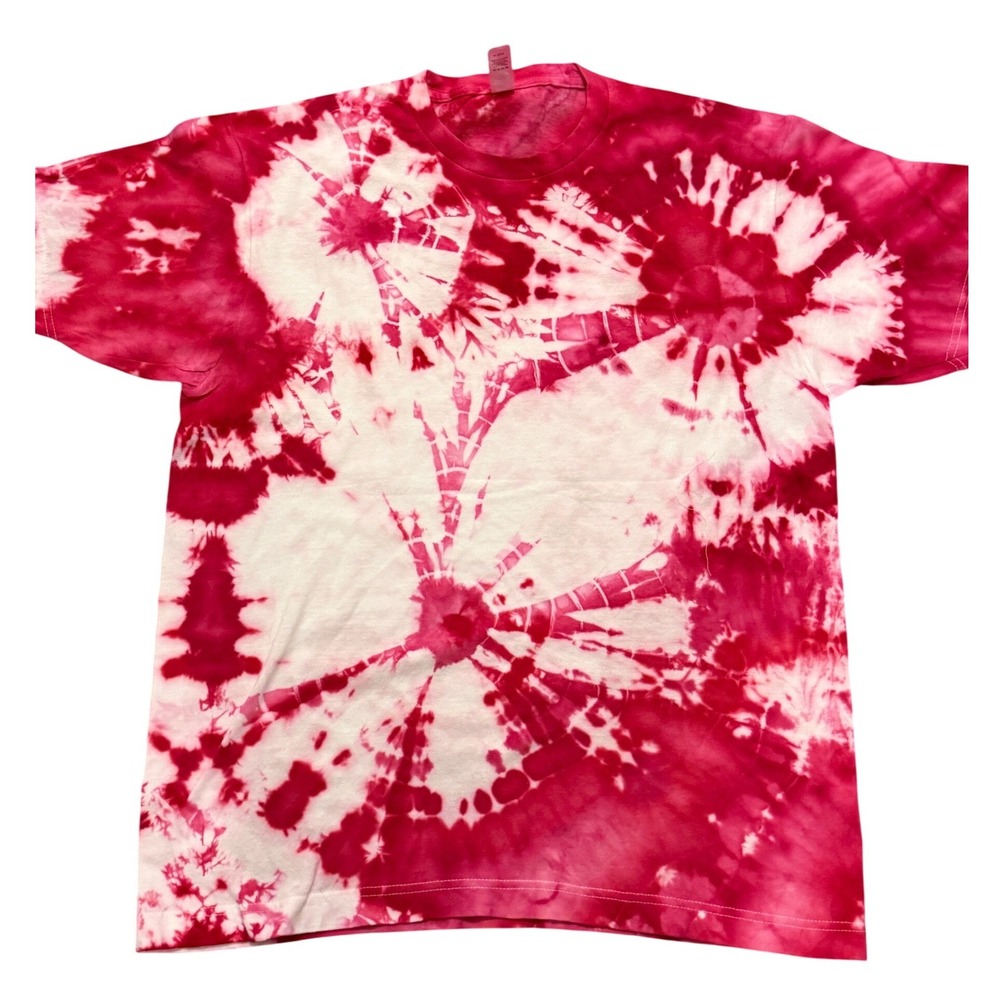Shades‎ of pink spirals ice tie dye size large tshirt